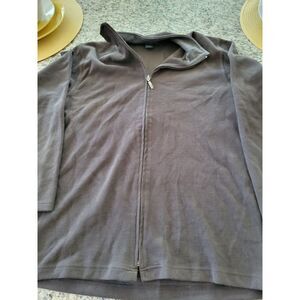 emile‎ lafaurie Cotton Blend Full Zip Sweater XL Brown